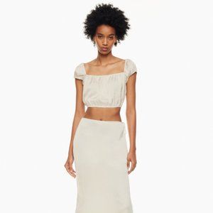 NWT Aritzia / Wilfred Black Silky Cropped Top